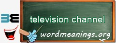 WordMeaning blackboard for television channel